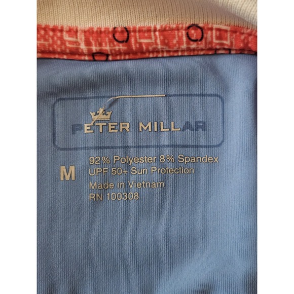 Peter Millar Crown Sport Women's Medium Sleeveless Golf Polo Blue Stripe UPF 50+ - Picture 3 of 6